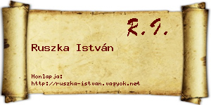 Ruszka István névjegykártya